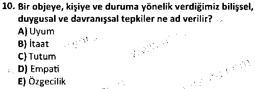 SOH1005 Psikoloji çıkmış sınav sorusu 2