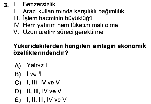 EMY206U Emlak Yönetimi ve Pazarlaması çıkmış sınav sorusu 3
