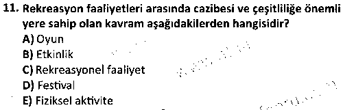 RKR4008 Rekreasyonel Materyal Geliştirme çıkmış sınav sorusu 3