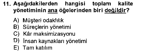 TKY302U Konaklama Hizmetlerinde Kalite Yönetimi çıkmış sınav sorusu 2