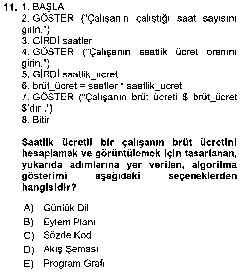 BIL204U Algoritmalar çıkmış sınav sorusu 3