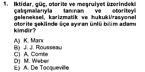 SIY201U Siyaset Bilimi çıkmış sınav sorusu 1