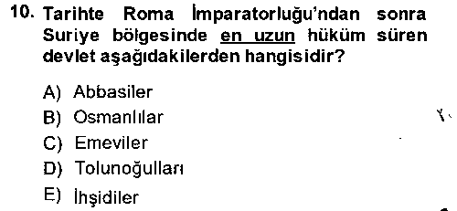 TAR310U Modern Ortadoğu Tarihi çıkmış sınav sorusu 1