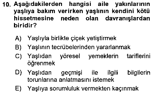 YAB210U Yaşlılarda Çatışma Ve Stres Yönetimi 2 çıkmış sınav sorusu 1