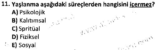 SOH3007 Gerontolojik Sosyal Hizmet çıkmış sınav sorusu 3