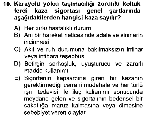 BSI204U Hayat Dışı Sigortalar çıkmış sınav sorusu 2