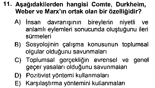 SOS105U Sosyolojide Araştırma Yöntem ve Teknikleri çıkmış sınav sorusu 3