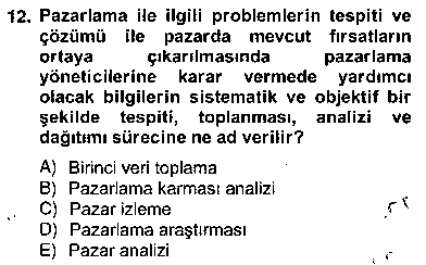 PZL104U Pazarlama İlkeleri çıkmış sınav sorusu 1