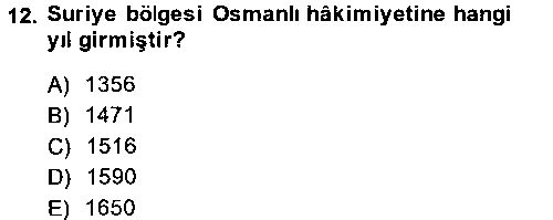 TAR310U Modern Ortadoğu Tarihi çıkmış sınav sorusu 3