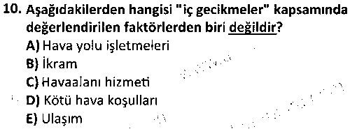 SHI2008 Havayolu Yönetimi çıkmış sınav sorusu 2