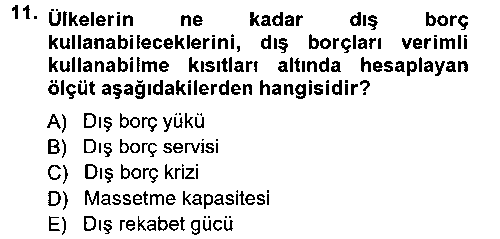 MLY401U Devlet Borçları çıkmış sınav sorusu 2