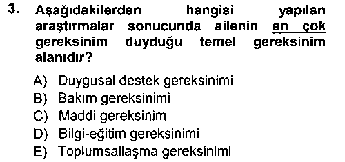 SHZ201U Özel Gereksinimli Bireyler ve Bakım Hizmetleri çıkmış sınav sorusu 3