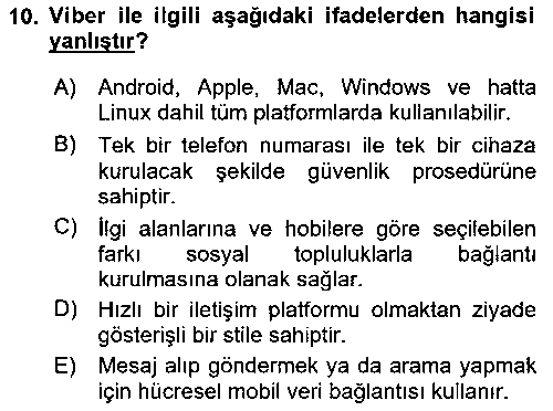 SMY102U Sosyal Medya Platformları çıkmış sınav sorusu 2
