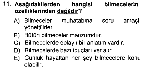 EDB305U Türk Halk Şiiri çıkmış sınav sorusu 2