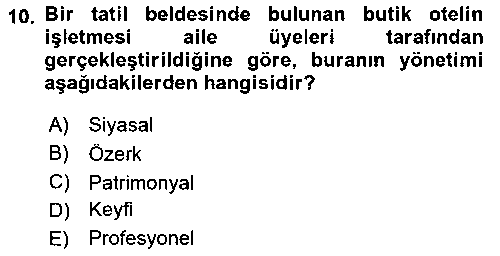 KOI101U Konaklama İşletmeciliği çıkmış sınav sorusu 2