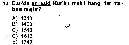 Tefsir Tarihi ve Usulü çıkmış sınav sorusu 3