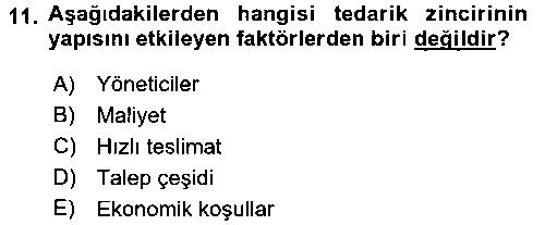 LOJ305U Depolama Ve Envanter Yönetimi çıkmış sınav sorusu 2