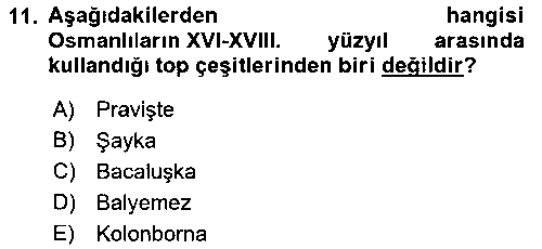 TAR313U Türk Askeri Teşkilat Tarihi çıkmış sınav sorusu 3