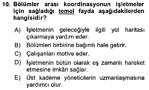 SAG207U Sağlık İşletmelerinde Yönetim çıkmış sınav sorusu 2