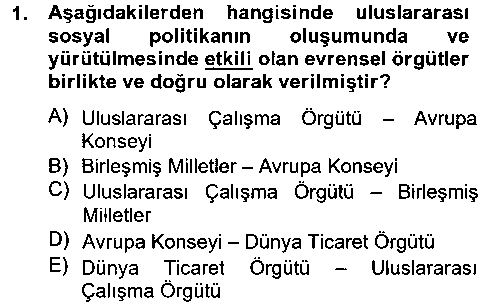 CEK306U Uluslararası Sosyal Politika çıkmış sınav sorusu 1