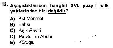 TDE401U XVI-XIX. Yüzyıllar Türk Dili çıkmış sınav sorusu 2