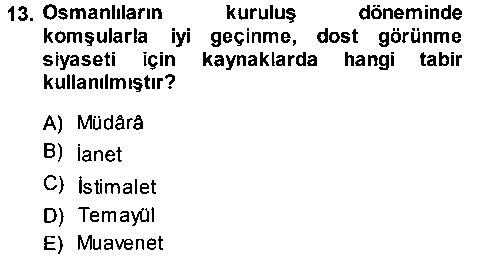 TAR311U Osmanlı Diplomasisi çıkmış sınav sorusu 3