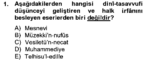 Türk İslam Edebiyatı çıkmış sınav sorusu 1