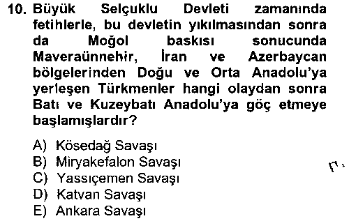 TAR206U Osmanlı´da İskan ve Göç çıkmış sınav sorusu 2