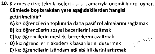 ÇGL4001 Çocuk Gelişimi Alan Uygulaması 1 çıkmış sınav sorusu 2