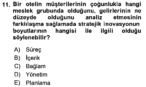 TRZ108U Turizmde Girişimcilik Ve İnovasyon çıkmış sınav sorusu 3