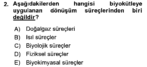 EID196U Yenilenebilir Enerji Kaynakları çıkmış sınav sorusu 2