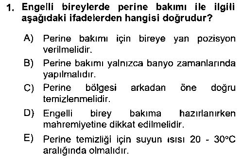 EBR201U Temel Bakım ve Rehabilitasyon 2 çıkmış sınav sorusu 1