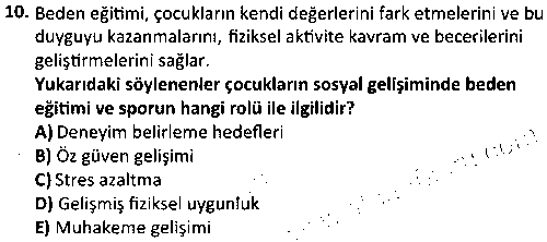 SPB3010 Çocuk ve Spor çıkmış sınav sorusu 2
