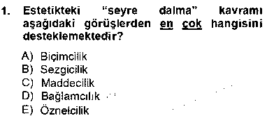FEL407U Estetik ve Sanat Felsefesi çıkmış sınav sorusu 1