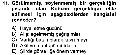 EDB106U Batı Edebiyatında Akımlar 2 çıkmış sınav sorusu 2