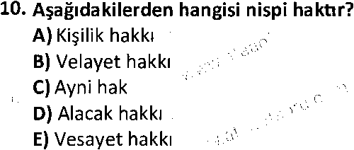 ADL1009 Medeni Hukuk 1 çıkmış sınav sorusu 2