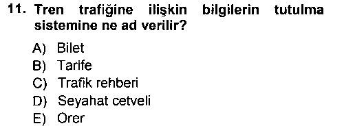 LOJ205U Ulaştırma Sistemleri çıkmış sınav sorusu 3