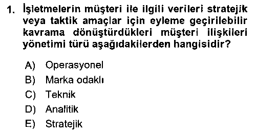 TRZ206U Turizm Ve İletişim çıkmış sınav sorusu 1