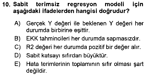IKT316U Ekonometrinin temelleri çıkmış sınav sorusu 2