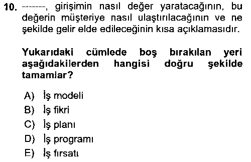 EMY104U Emlak Yönetimi çıkmış sınav sorusu 2