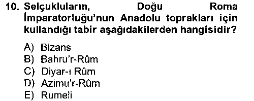 TAR108U Bizans Tarihi çıkmış sınav sorusu 2