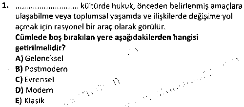 SOS4011 Hukuk ve Suç Sosyolojisi çıkmış sınav sorusu 1