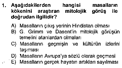 EDB206U Halk Masalları çıkmış sınav sorusu 1