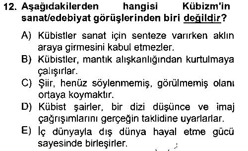 EDB106U Batı Edebiyatında Akımlar 2 çıkmış sınav sorusu 3