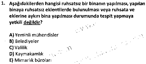 EY2007 İmar Hukuku çıkmış sınav sorusu 1