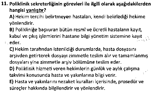 LAB2003 Tıbbi Kayıt ve Hastane Otomasyonu çıkmış sınav sorusu 3