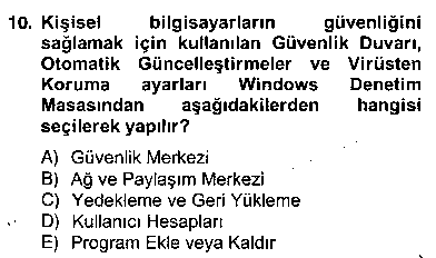BIL104U Bilgisayar 2 çıkmış sınav sorusu 2