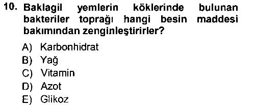 LBV205U Temel Yem Bilgisi ve Hayvan Besleme çıkmış sınav sorusu 1