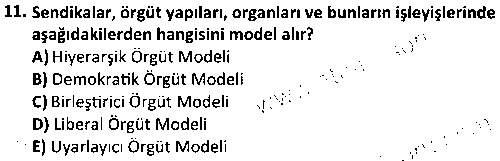 ADY1007 Çalışma İlişkileri ve Etik çıkmış sınav sorusu 3