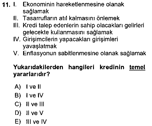 BSI210U Banka ve Sigorta Muhasebesi çıkmış sınav sorusu 3